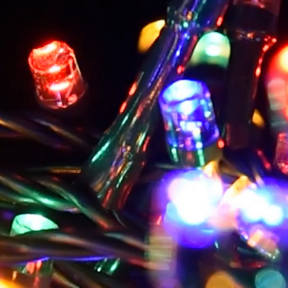 Catena di luci 72 metri da 1440 Led Multicolore con cavo verde Wisdom - Foto 5