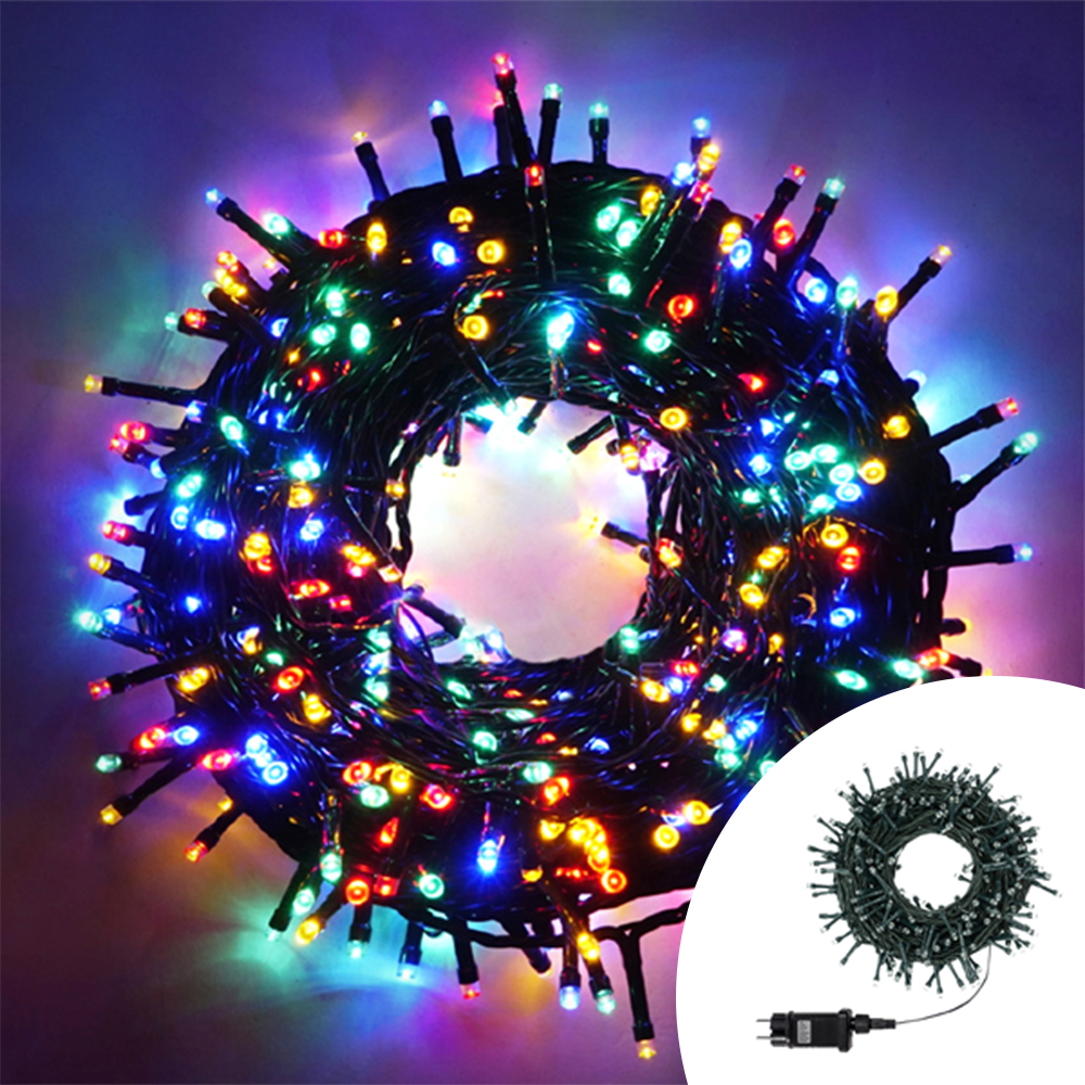 Foto principale Catena di luci 72 metri da 1440 Led Multicolore con cavo verde Wisdom
