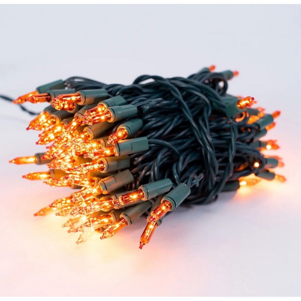 Catena di luci Vintage 10 metri da 100 Led Arancione con cavo verde a batteria Wisdom - Foto 1