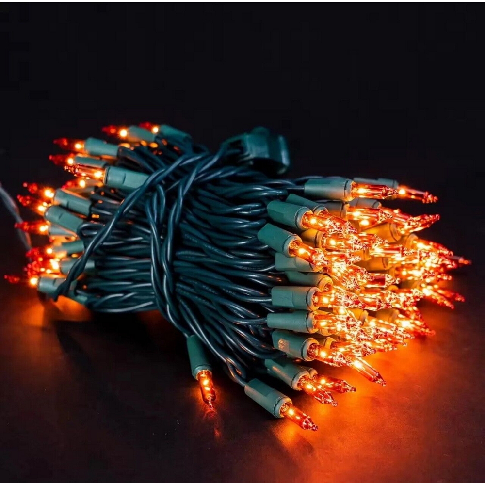 Catena di luci Vintage 10 metri da 100 Led Arancione con cavo verde a batteria Wisdom - Foto 3