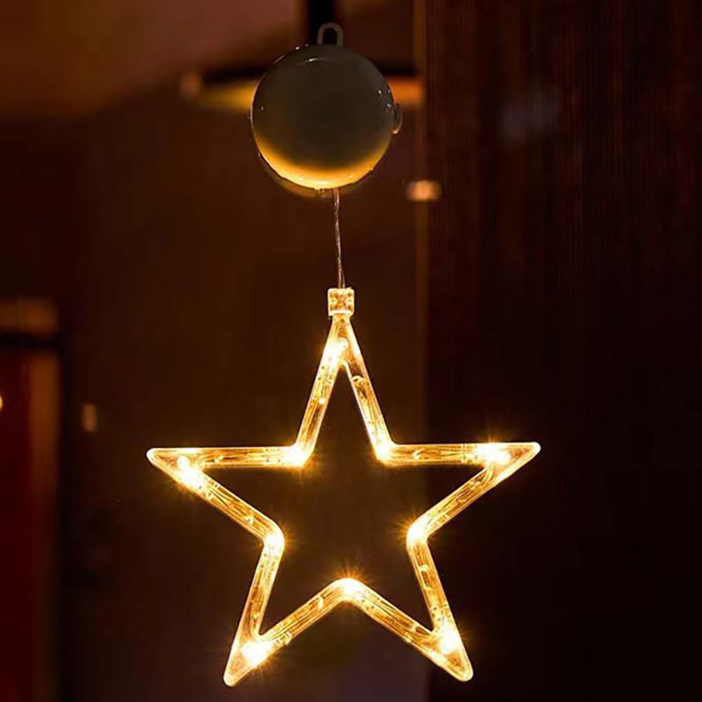Foto principale Decorazione per finestre Stella luminosa natalizia Led a ciondolo con ventosa Bianco caldo a batteria Wisdom