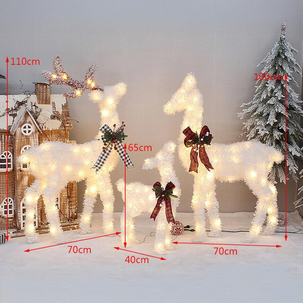 Famiglia Renne Natalizie 390 Led da giardino Bianco Caldo fisso 3 pezzi Wisdom - Foto 4