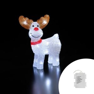Foto principale Renna luminosa 3D 18 Led 25cm in acrilico a batteria Wisdom