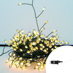 Foto principale Stringa 9 metri da 300 Led Mini Millepiedi Bianco Caldo con cavo verde e autospegnimento Wisdom