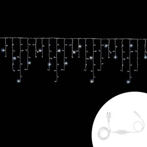 Foto principale Tenda luminosa 3 metri 120 MaxiLed Reflex Professionale Bianco Freddo fisso e intermittente stalattiti prolungabile altezza 100cm da esterno Wisdom