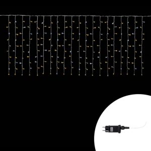 Foto principale Tenda luminosa 3 metri 200 Led Bianco Caldo fisso e Freddo intermittente prolungabile altezza 100cm da esterno Wisdom
