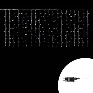 Foto principale Tenda luminosa 3 metri 200 Led Bianco Freddo fisso e intermittente prolungabile altezza 100cm da esterno Wisdom