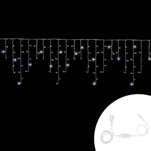 Foto principale Tenda luminosa 3 metri 92 MaxiLed Reflex Professionale Bianco Freddo fisso e intermittente stalattiti prolungabile altezza 70cm da esterno Wisdom