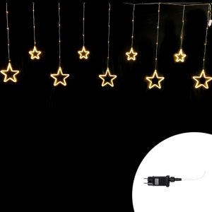 Foto principale Tenda luminosa con Stelle neon 3 metri Led Bianco Caldo stalattiti altezza 100cm per interno Wisdom