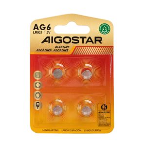 Foto principale Batteria bottone Aigostar 1,5V LR920 Zinco manganese confezione da 4 pile