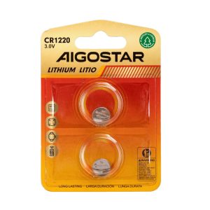 Foto principale Batteria bottone Aigostar 3V CR1220 Litio confezione da 2 pile