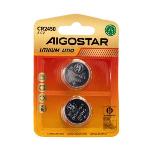 Foto principale Batteria bottone Aigostar 3V CR2450 Litio confezione da 2 pile
