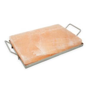Foto principale Piastra da cottura di Sale Himalayano Rosa naturale 5Kg 20x30x4 cm con manici in acciaio