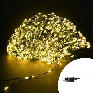 Foto principale Stringa 50 metri da 1000 Microled Bianco Caldo fisso e Bianco Caldo intermittente Wisdom