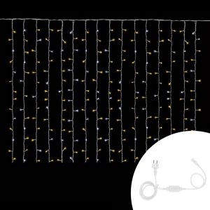 Foto principale Tenda luminosa 2 metri 160 MaxiLed Reflex Professionale Bianco Caldo fisso e Bianco Freddo intermittente prolungabile altezza 160cm da esterno Wisdom