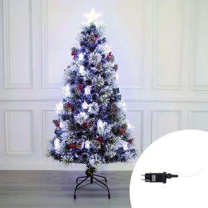 Foto principale Albero di Natale lumonoso 180cm con pigne e casette luminose Bianco Freddo Wisdom