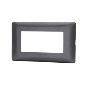 Foto principale Placca 4 moduli 504 in plastica Grigio scuro compatibile anche con BTicino Matix