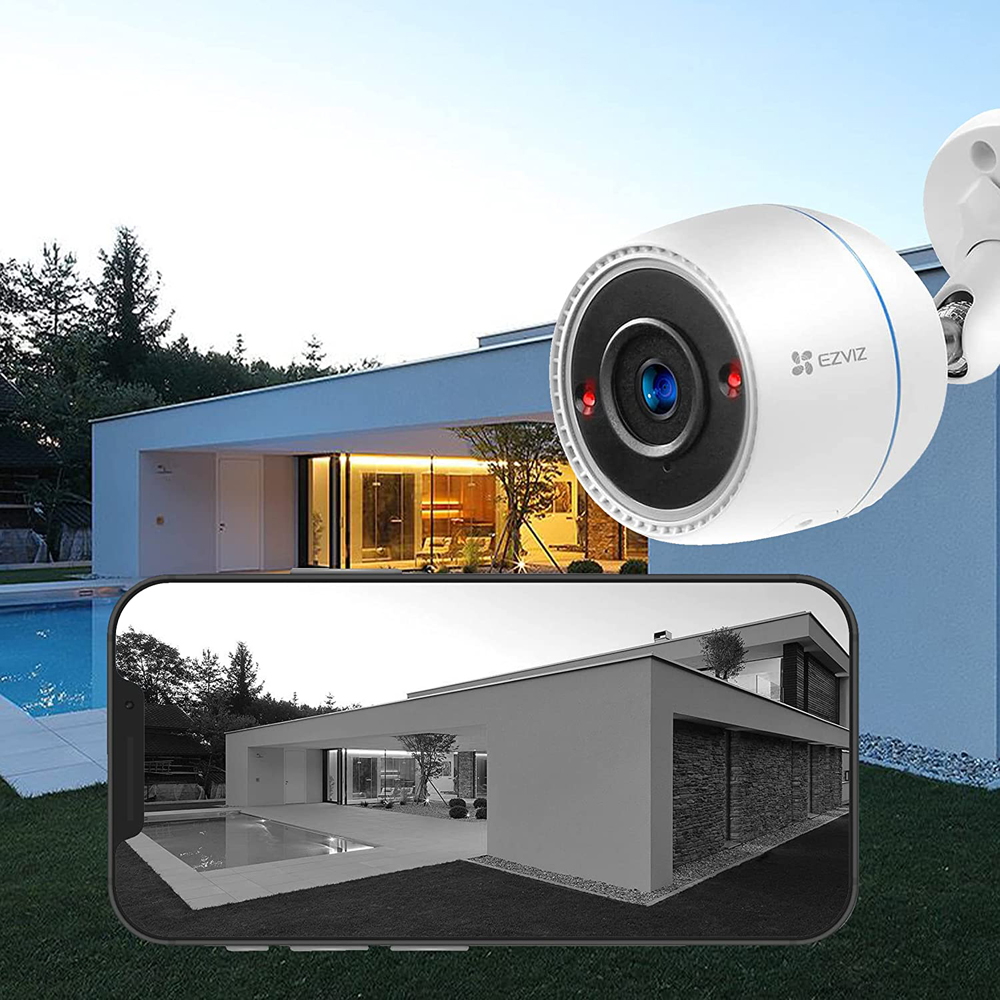 Telecamera WiFi Esterna EZVIZ C3TN – FHD 1080p Con Visione Notturna 30m, Rilevamento Movimento, IP67 Impermeabile E Microfono