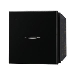 Foto principale Deviatore unipolare assiale 2 moduli 16A nero compatibile anche con BTicino Axolute