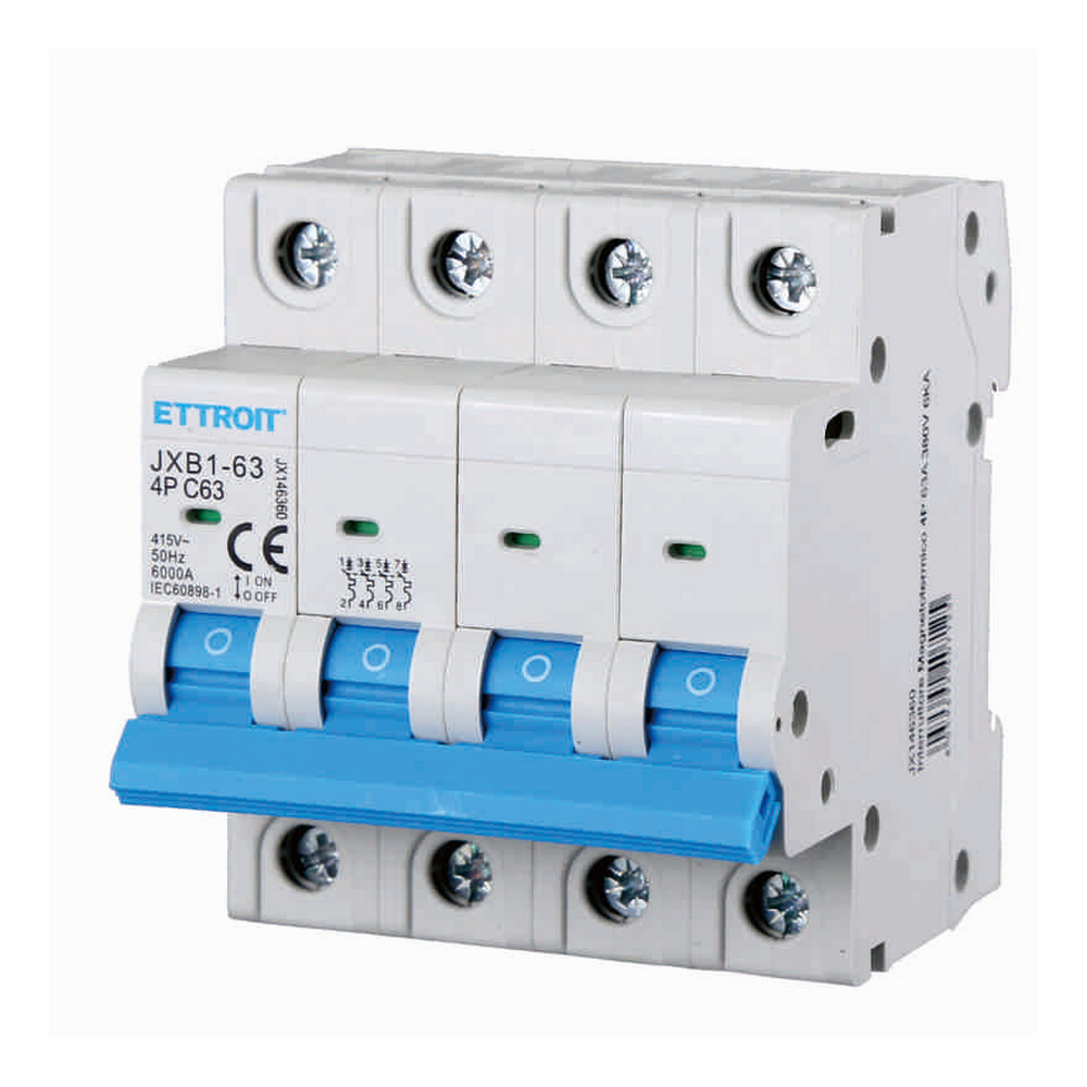 Foto principale Interruttore automatico magnetotermico modulare 4P 63A 6KA 380V Ettroit