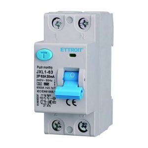 Foto principale Interruttore differenziale puro Salvavita modulare 2P 63A 30mA 6KA 220V curva F Ettroit