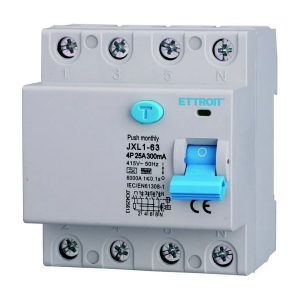 Foto principale Interruttore differenziale puro Salvavita modulare 4P 25A 300mA 6KA 380V curva F Ettroit