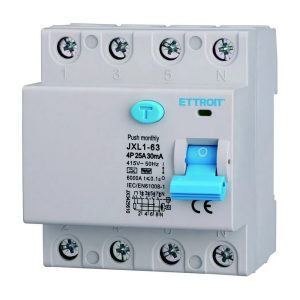 Foto principale Interruttore differenziale puro Salvavita modulare 4P 25A 30mA 6KA 380V curva F Ettroit