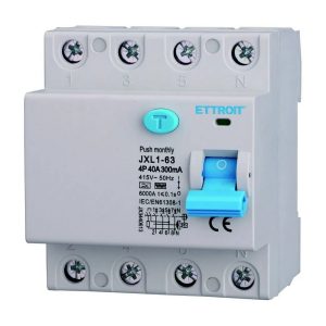 Foto principale Interruttore differenziale puro Salvavita modulare 4P 40A 300mA 6KA 380V curva F Ettroit