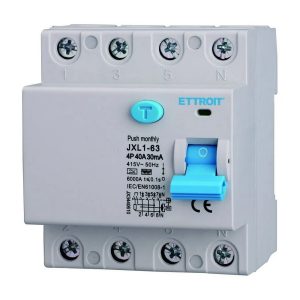 Foto principale Interruttore differenziale puro Salvavita modulare 4P 40A 30mA 6KA 380V curva F Ettroit