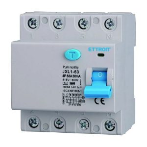 Foto principale Interruttore differenziale puro Salvavita modulare 4P 63A 30mA 6KA 380V curva F Ettroit
