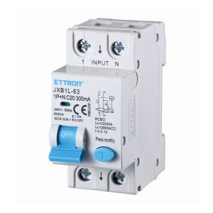 Foto principale Interruttore magnetotermico differenziale modulare 1P+N 20A 300mA 6KA 220V Ettroit