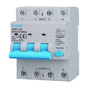 Foto principale Interruttore magnetotermico differenziale modulare 3P+N 10A 300mA 6KA 380V classe A Ettroit