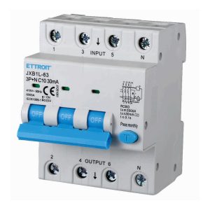 Foto principale Interruttore magnetotermico differenziale modulare 3P+N 10A 30mA 6KA 380V Ettroit