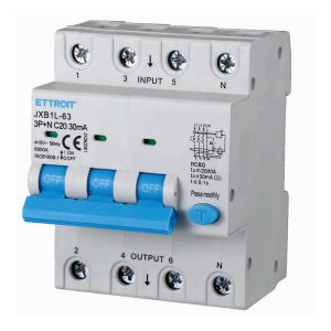 Foto principale Interruttore magnetotermico differenziale modulare 3P+N 20A 30mA 6KA 380V Ettroit