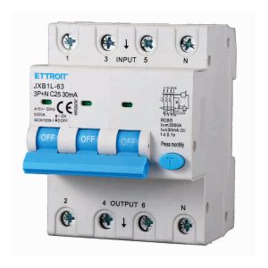 Foto principale Interruttore magnetotermico differenziale modulare 3P+N 25A 30mA 6KA 380V classe A Ettroit