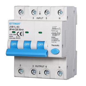 Foto principale Interruttore magnetotermico differenziale modulare 3P+N 25A 30mA 6KA 380V Ettroit