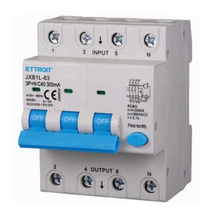 Foto principale Interruttore magnetotermico differenziale modulare 3P+N 40A 300mA 6KA 380V Ettroit