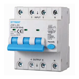 Foto principale Interruttore magnetotermico differenziale modulare 3P+N 50A 30mA 6KA 380V classe A Ettroit