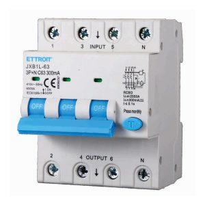 Foto principale Interruttore magnetotermico differenziale modulare 3P+N 63A 300mA 6KA 380V classe A Ettroit