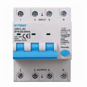 Foto principale Interruttore magnetotermico differenziale modulare 3P+N 63A 300mA 6KA 380V Ettroit
