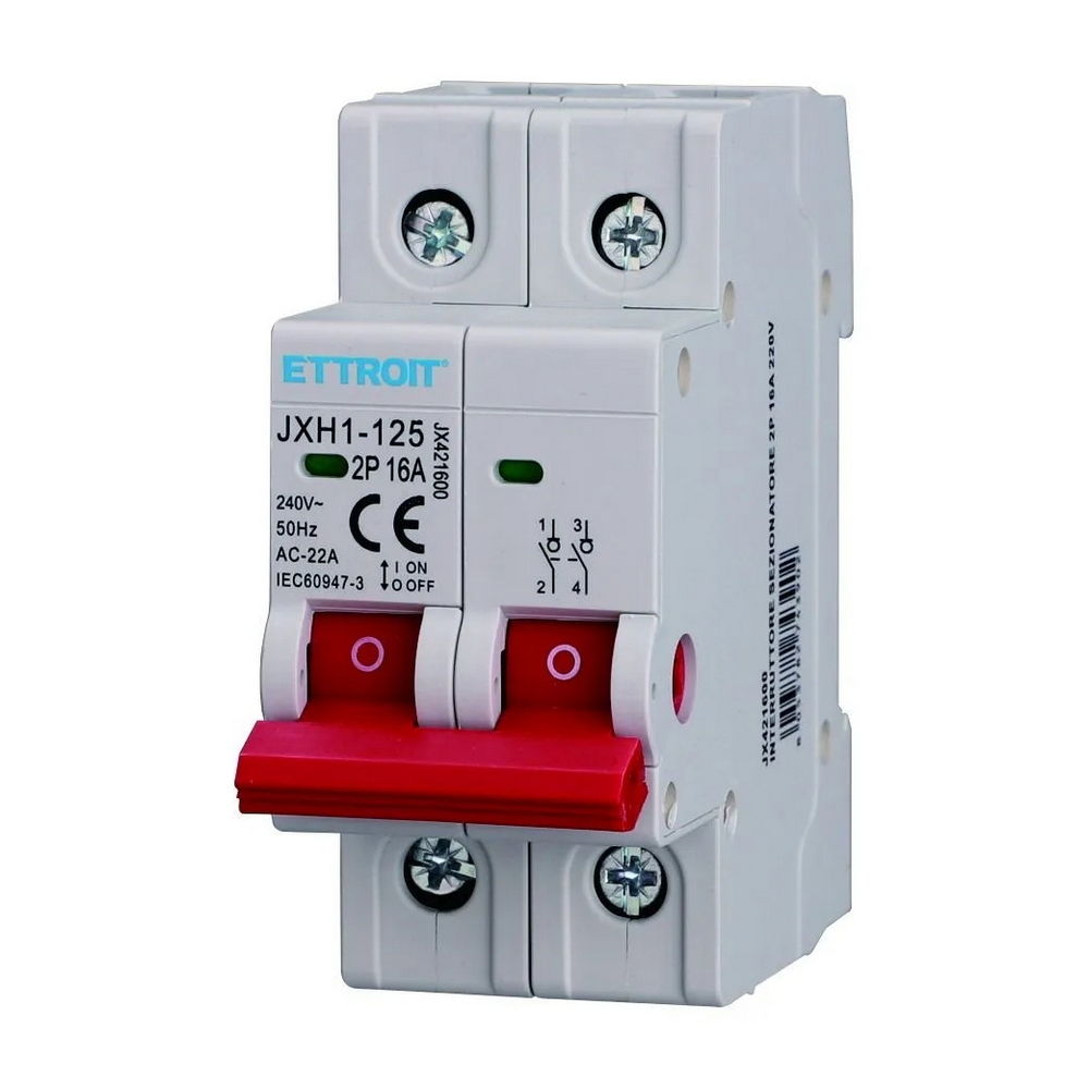 Foto principale Interruttore sezionatore modulare compatto 2P 16A 220V Ettroit