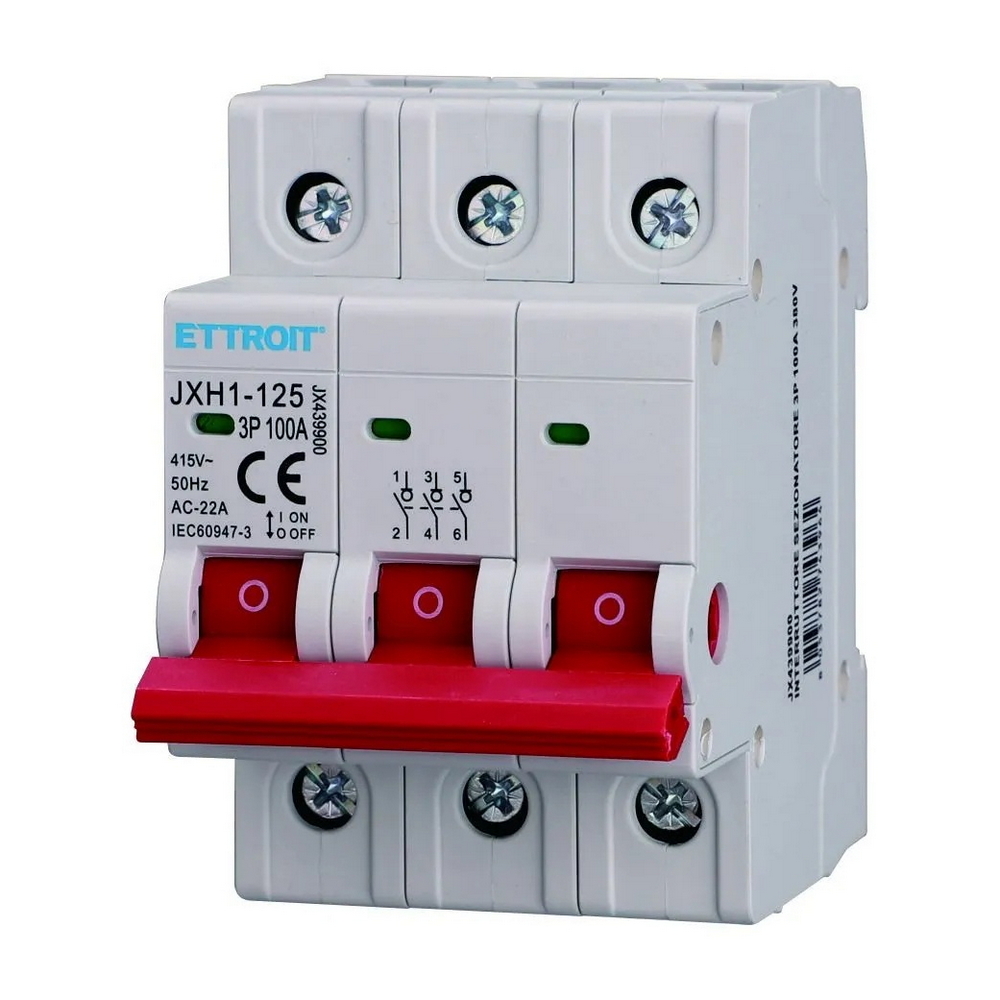 Foto principale Interruttore sezionatore modulare compatto 3P 100A 220V Ettroit