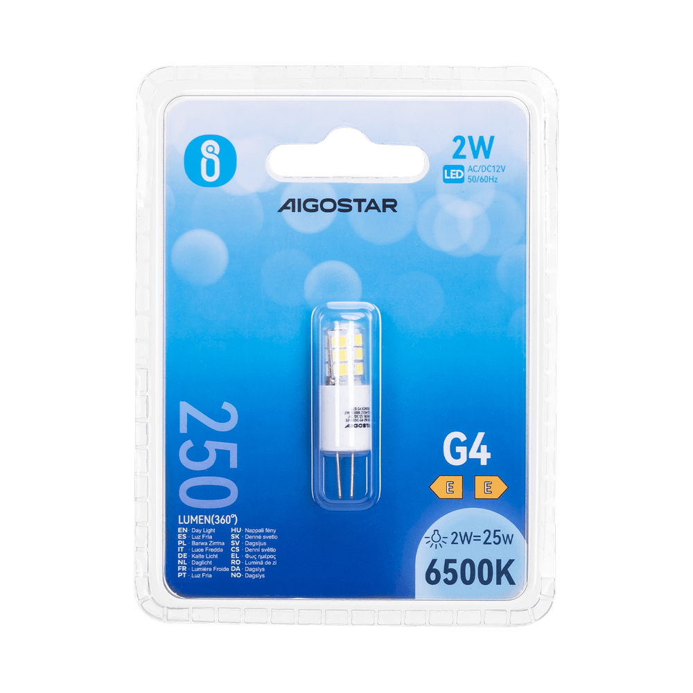 Lampadina Led G4 a Capsula 2W SMD trasparente Bianco caldo 3000K Aigostar - Foto 2
