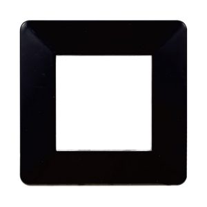 Foto principale Placca 2 moduli 502 in plastica nera compatibile anche con Vimar Plana