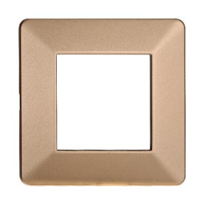 Foto principale Placca 2 moduli 502 in plastica oro compatibile anche con Vimar Plana