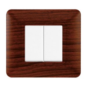 Foto principale Placca 2 moduli 502 in plastica radica compatibile anche con BTicino Matix