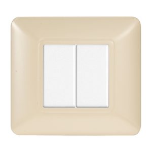 Foto principale Placca 2 moduli 502 in plastica sabbia compatibile anche con BTicino Matix