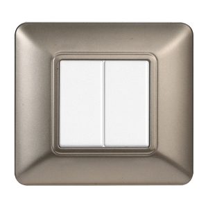 Foto principale Placca 2 moduli 502 in plastica titanio compatibile anche con BTicino Matix