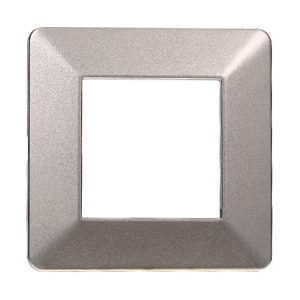 Foto principale Placca 2 moduli 502 in plastica titanio compatibile anche con Vimar Plana