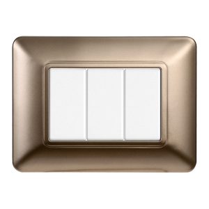 Foto principale Placca 3 moduli 503 in plastica bronzo compatibile anche con BTicino Matix